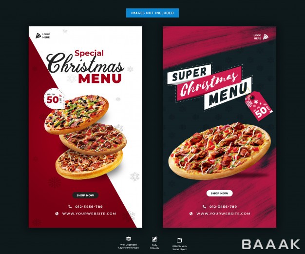 اینستاگرام-زیبا-و-خاص-Christmas-fast-food-menu-instagram-stories-template-premium-psd_736552163