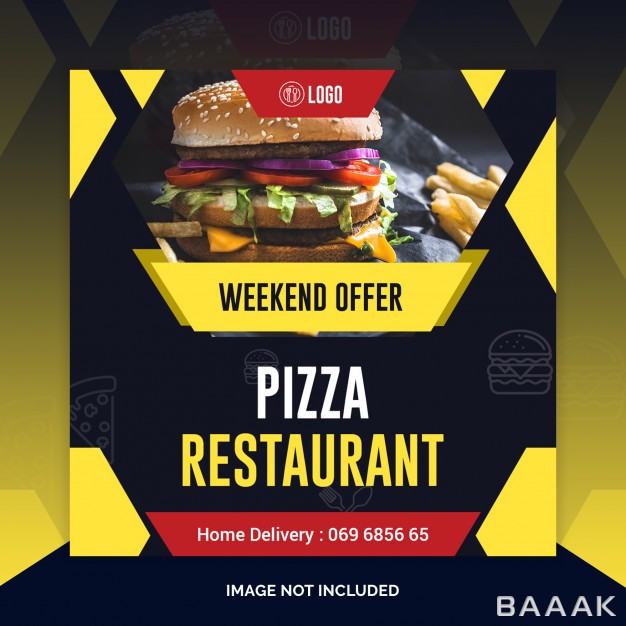 اینستاگرام-مدرن-و-خلاقانه-Pizza-restaurant-instagram-post-square-banner-flyer-template_329803325
