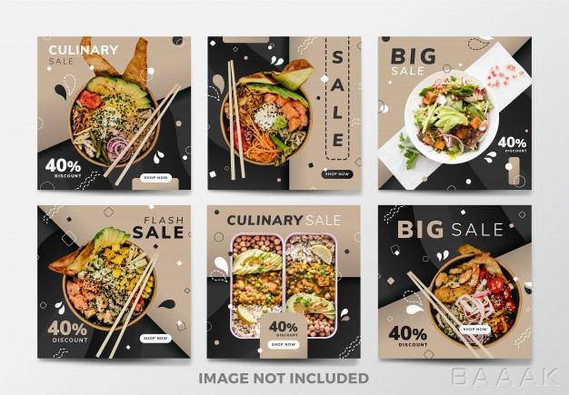 اینستاگرام-خلاقانه-Instagram-post-square-banner-food-restaurant-theme_133013465