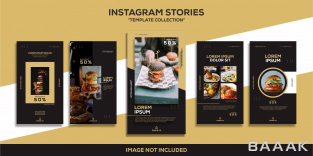 اینستاگرام-زیبا-Instagram-stories-burger-food-restaurant-glamour-luxury-template-collection_585425922