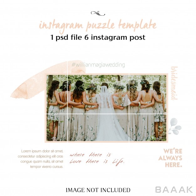 اینستاگرام-مدرن-و-جذاب-Romantic-wedding-instagram-collage-template_855760902