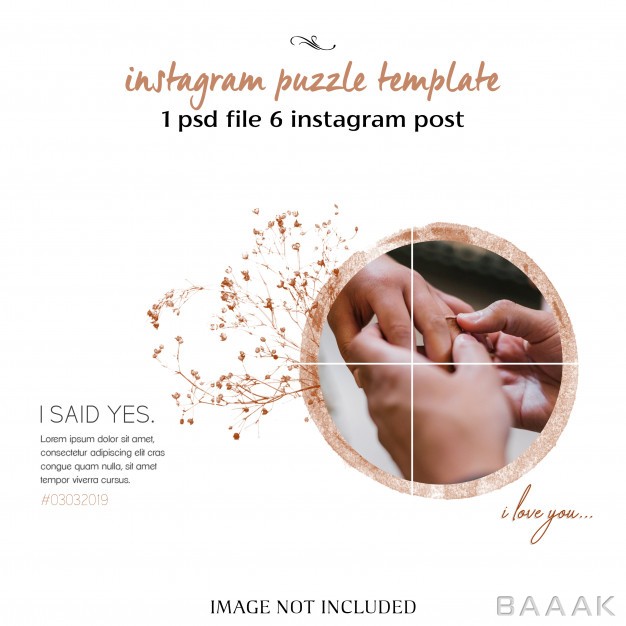 اینستاگرام-زیبا-Romantic-wedding-instagram-collage-template_203267536