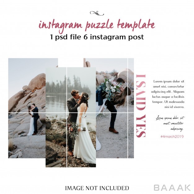 اینستاگرام-فوق-العاده-Romantic-wedding-instagram-collage-template_755876906