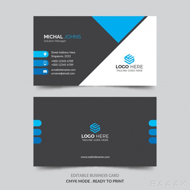 کارت-ویزیت-جذاب-Business-card-with-blue-details_2674379