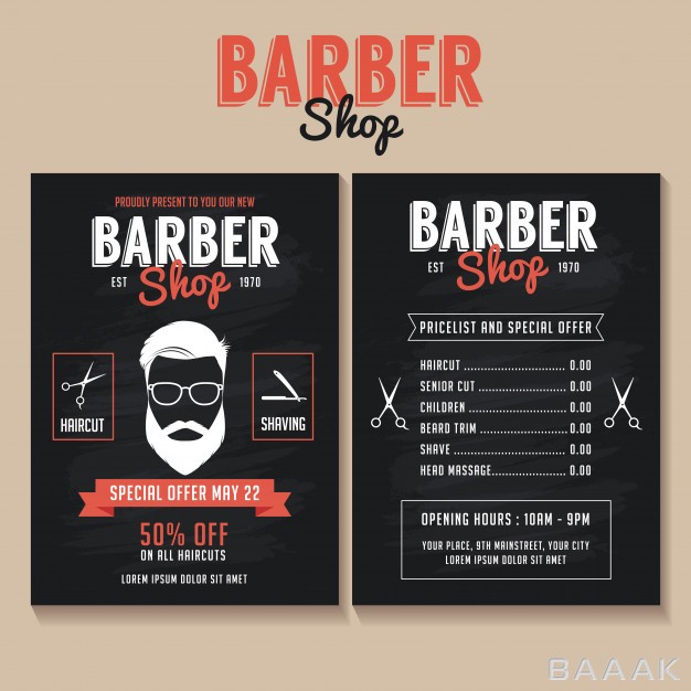 تراکت-خاص-Barber-shop-flyer-template-with-price-list-special-offer_181531031
