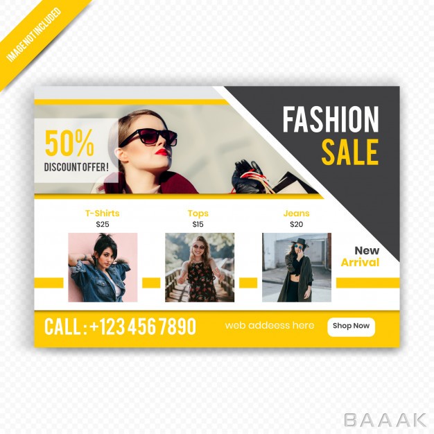 تراکت-خلاقانه-Fashion-sale-horizontal-flyer-template_272731048
