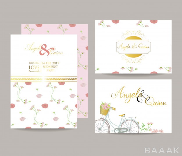 تراکت-خلاقانه-Wedding-template-collection-banners-flyers-placards-with-bride-groom_902934544