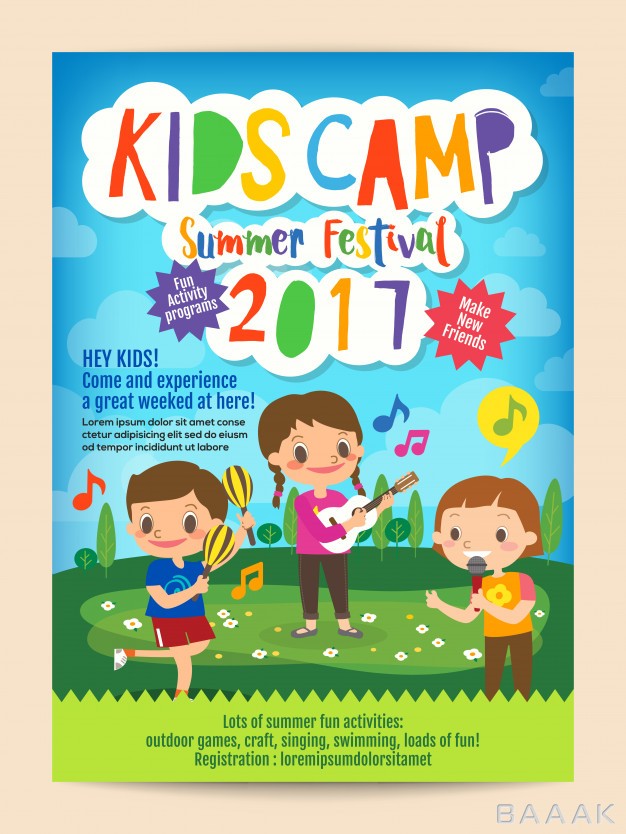 تراکت-خاص-و-خلاقانه-Kids-summer-camp-education-poster-flyer_999350554