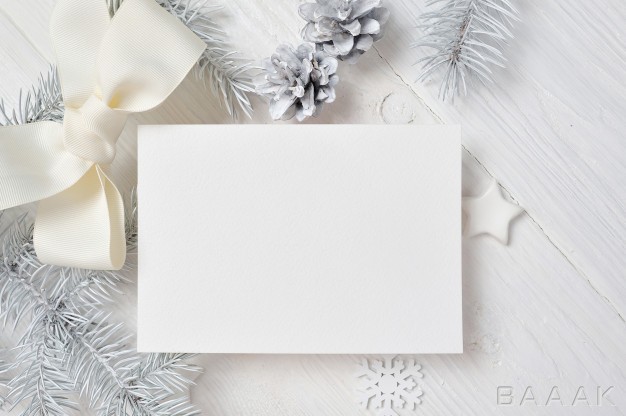 موکاپ-مدرن-Mockup-christmas-greeting-card-with-white-tree-cone-white_786981813
