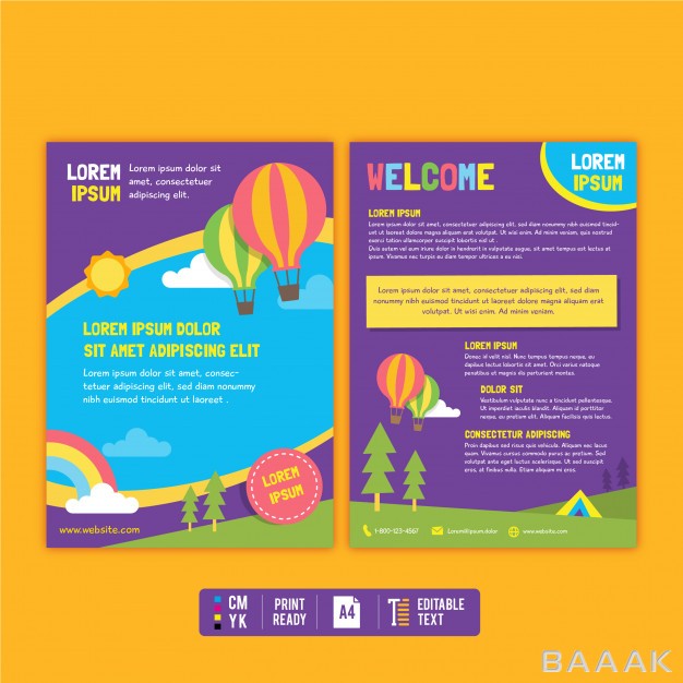 تراکت-زیبا-Colorful-kid-flyer-brochure-template_264878033
