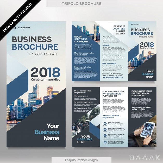 بروشور-مدرن-و-خلاقانه-Business-brochure-template-tri-fold-layout-corporate-design-leaflet-with-replacable-image_505379716