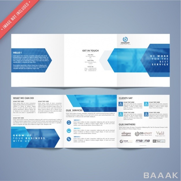 باک بروشور مدرن و جذاب Business brochure template with blue elements