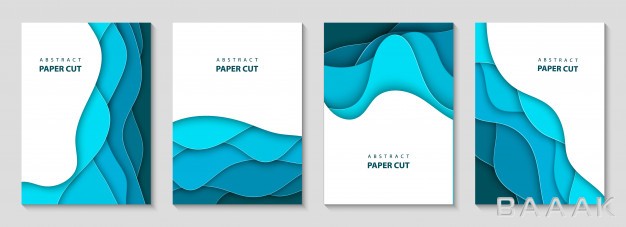 تراکت-خاص-Vector-vertical-flyers-with-blue-paper-cut-waves_935387000