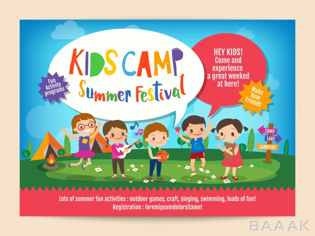 تراکت-مدرن-Kids-summer-camp-education-poster-flyer_686908117