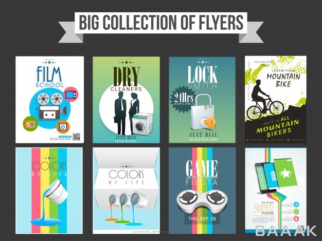تراکت-زیبا-Big-collection-eight-different-flyers-templates-banners-design_565403502