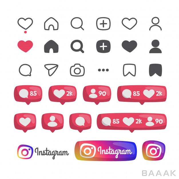 آیکون-جذاب-و-مدرن-Instagram-icons-notification-buttons_680130951