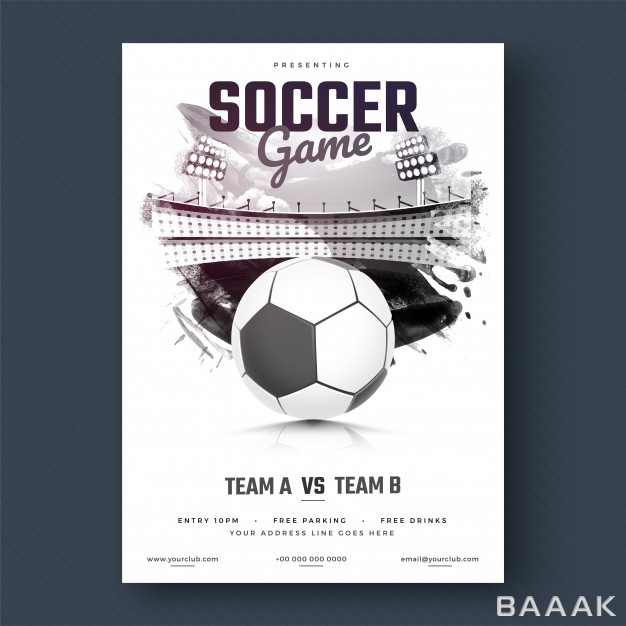 تراکت-مدرن-Soccer-game-flyer-poster-design-black-white-design_936147256
