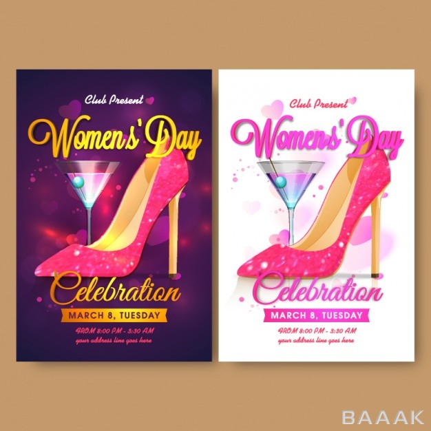 تراکت-خلاقانه-Women-s-day-flyer-template-with-cocktail-high-heel_374556768