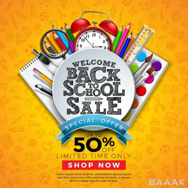 بنر-زیبا-و-جذاب-Back-school-sale-banner-with-colorful-pencil-other-learning-items-hand-drawn-doodles_601945616