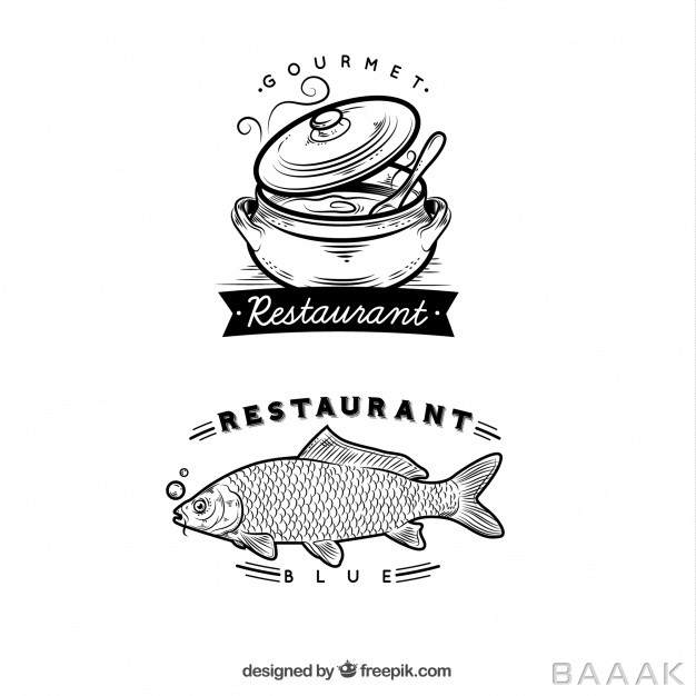 لوگو-زیبا-و-جذاب-Hand-drawn-restaurant-logos_1210087
