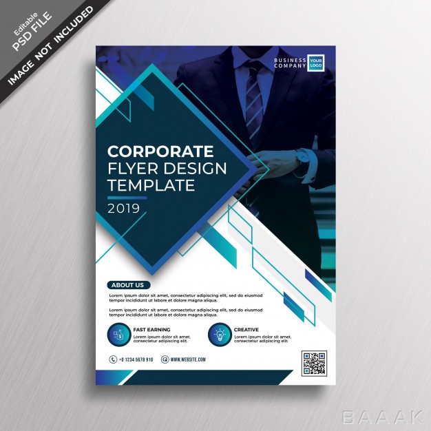 تراکت-مدرن-Dark-blue-gradient-corporate-business-flyer-template_591639829