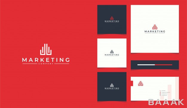 کارت-ویزیت-خاص-و-خلاقانه-Marketing-logo-design-with-business-card-template_202640206