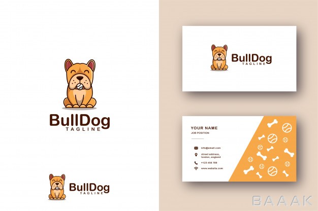 کارت-ویزیت-جذاب-Cartoon-mascot-logo-bulldog-business-card-template_5451466