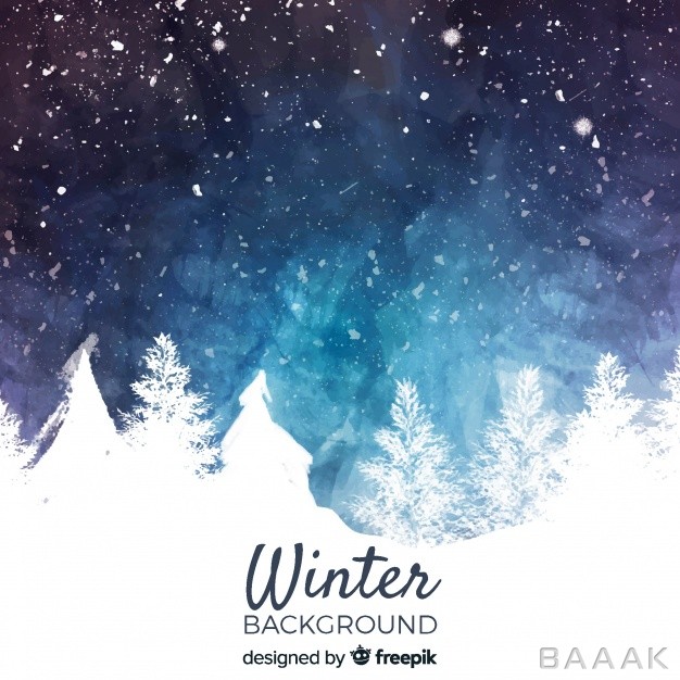 پس-زمینه-فوق-العاده-Watercolor-winter-landscape-background_724065070