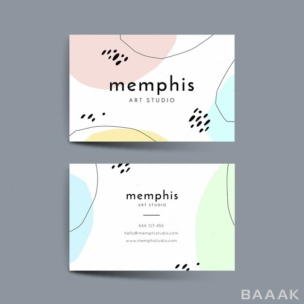 کارت-ویزیت-خلاقانه-Abstract-business-card-template-with-pastel-colored-stains_6611070