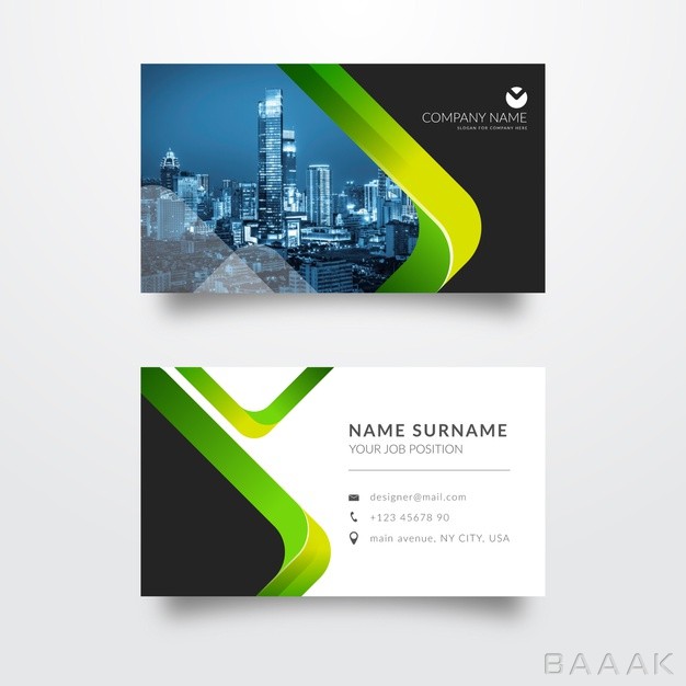 کارت-ویزیت-مدرن-Abstract-business-card-template-with-photo_6122626