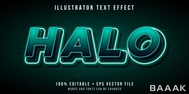 افکت-متن-خاص-و-خلاقانه-Editable-text-effect-neon-glowing-halo-style_942784048