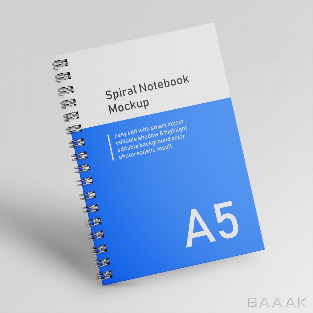 موکاپ-زیبا-و-جذاب-Realistic-one-bussiness-hardcover-spiral-binder-notebook-mock-up-design-template-front-view_697286213
