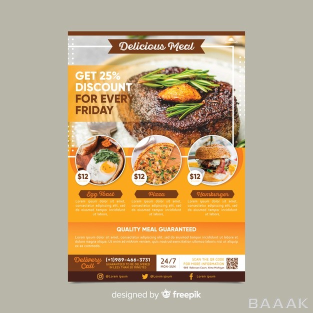تراکت-جذاب-Restaurant-flyer-template-with-photo_411361003