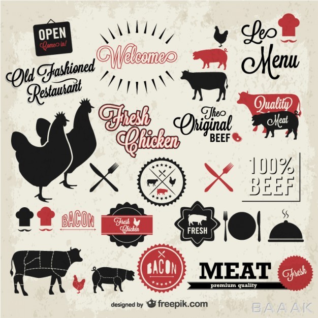منو-مدرن-Restaurant-menu-animals-labels_752920573