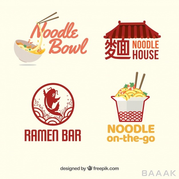 لوگو-خاص-و-خلاقانه-Set-noodles-restaurant-logos_1189737