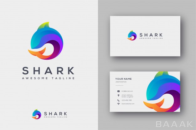 کارت-ویزیت-جذاب-و-مدرن-Shark-logo-business-card-template_4916351