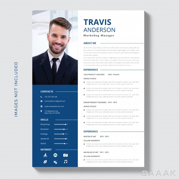 قالب-رزومه-زیبا-White-cv-template-with-blue-grey-details_191048707