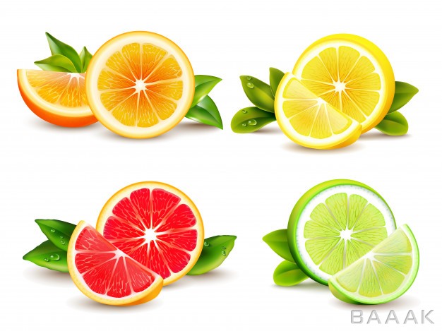 آیکون-مدرن-و-جذاب-Citrus-fruits-halves-quarter-wedges-4-realistic-icons-square-with-orange-grapefruit-lemon-isolat_947248013