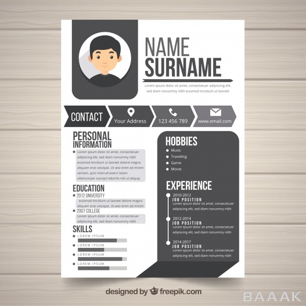 قالب-رزومه-زیبا-و-جذاب-Black-white-resume-template_389633559
