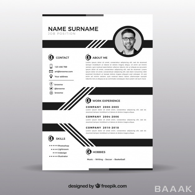 قالب-رزومه-خاص-و-خلاقانه-Black-white-resume-template_454742398