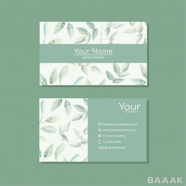 کارت-ویزیت-زیبا-و-خاص-Elegant-business-card-template-with-flowers-watercolor_5741554