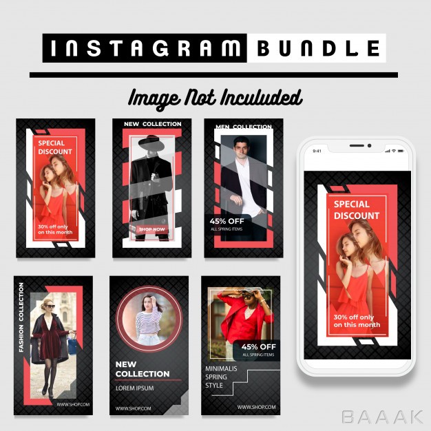 اینستاگرام-جذاب-Modern-red-instagram-story-fashion-template_578070105