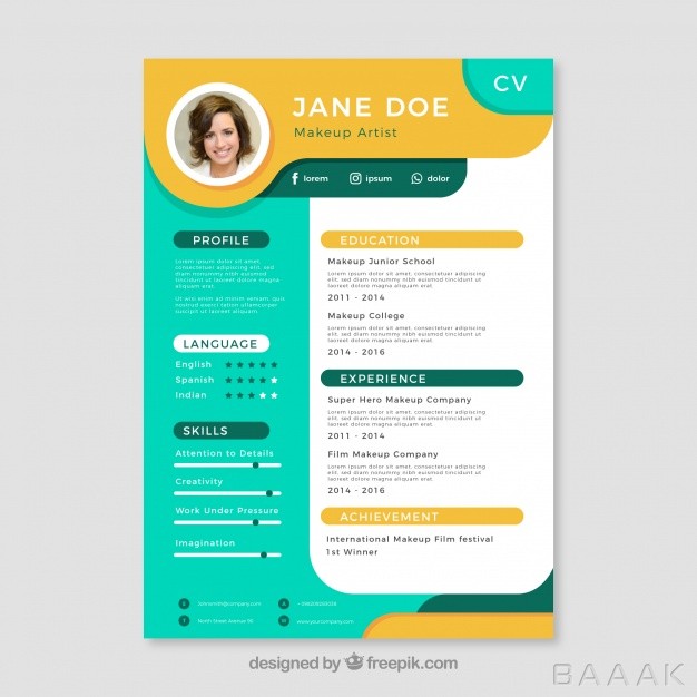 قالب-رزومه-خاص-و-مدرن-Colorful-resume-template_801679015