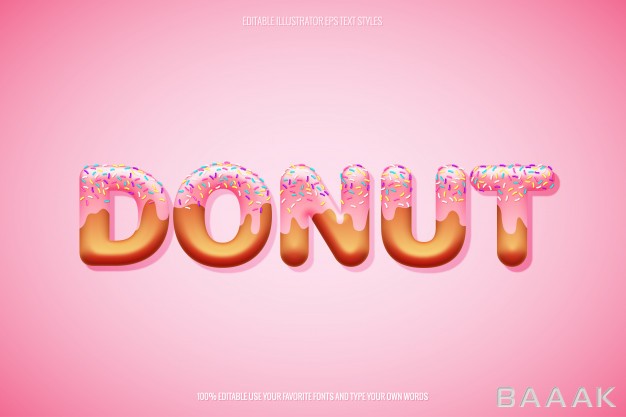 افکت-متن-زیبا-و-جذاب-Donut-text-style-with-layered-sprinkles-decoration_825667398