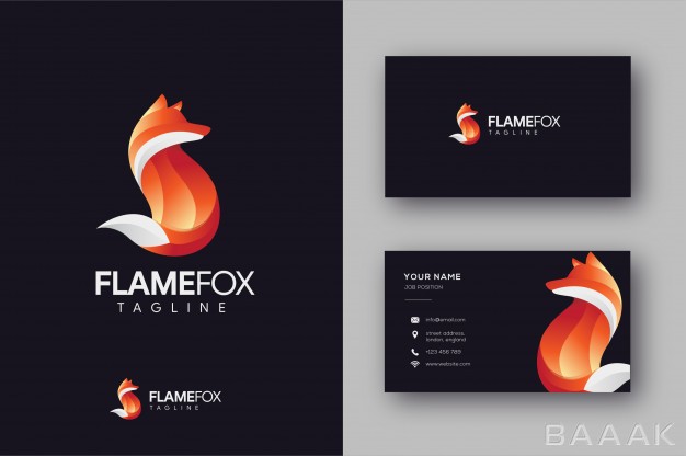 کارت-ویزیت-زیبا-و-خاص-Fox-logo-business-card-template_4916345