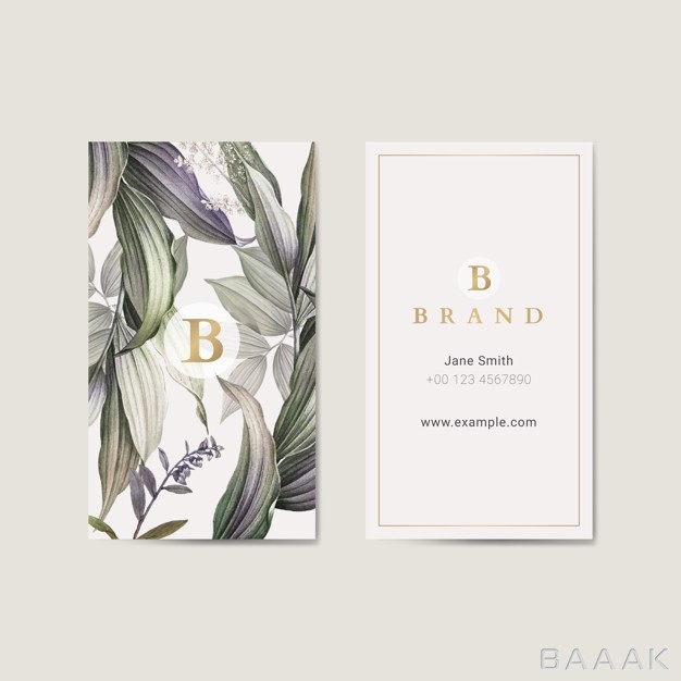 کارت-ویزیت-زیبا-و-خاص-Tropical-leaves-vertical-business-card-template_379070034