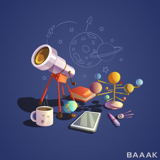 آیکون-مدرن-Astronomy-concept-with-retro-science-cartoon-icons-set_160588633