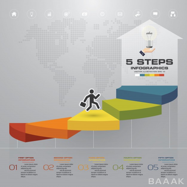 اینفوگرافیک-جذاب-5-steps-staircase-infographic-element-presentation_2872966