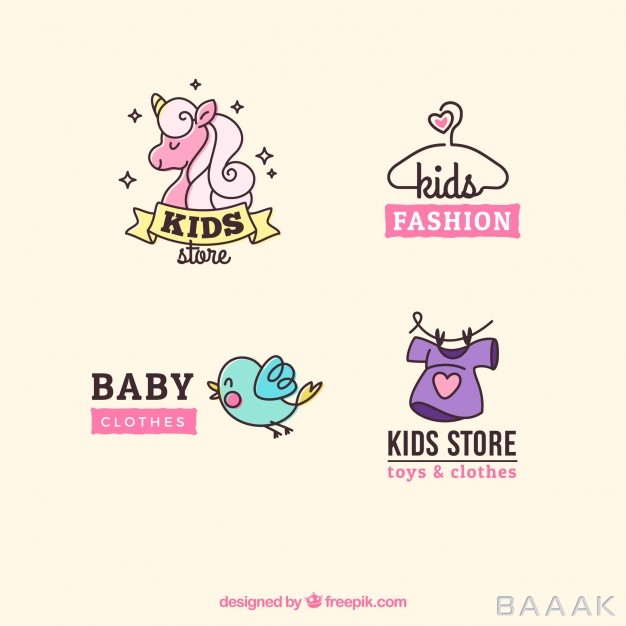لوگو-خلاقانه-Pack-four-cute-kids-logos_1051964