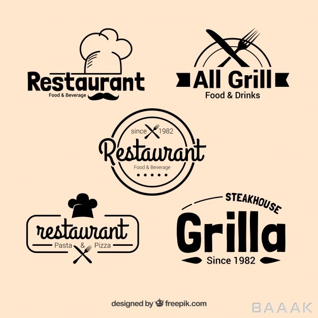 لوگو-مدرن-و-جذاب-Pack-restaurant-logos-vintage-design_408069317